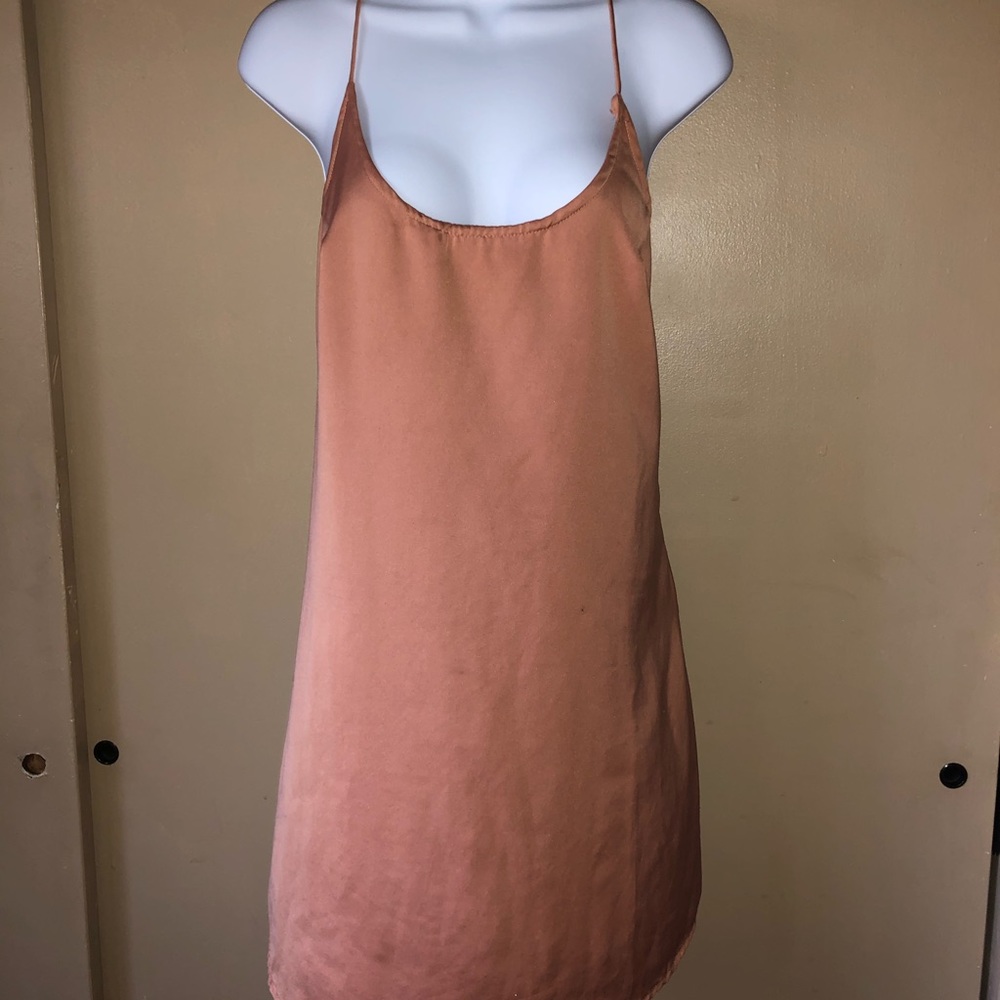 Rose gold slip dress